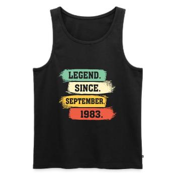Legend since September 1983 - Männer Premium Bio Tank Top - Schwarz - Vorne - Michal (187cm)