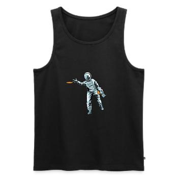 Frisbee Golf - Männer Premium Bio Tank Top - Schwarz - Vorne - AI Model Male 178 light (178cm)