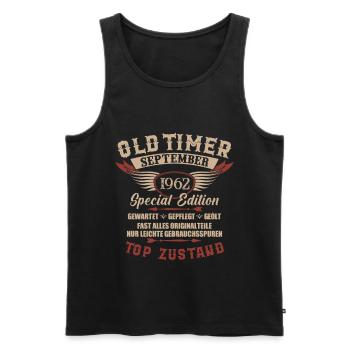 Oldtimer September 1962 Jahrgang Geburtstag - Männer Premium Bio Tank Top - Schwarz - Vorne - Michal (187cm)