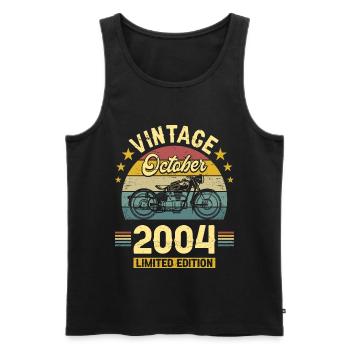 Vintage October 2004 18 Years Anniversary - Men's Premium Organic Tank Top - black - Front - Michal (187cm)
