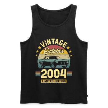 Vintage October 2004 18 Years Anniversary - Men's Premium Organic Tank Top - black - Front - Michal (187cm)
