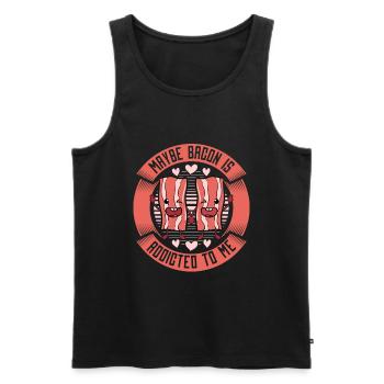 Bacon Speck Frühstück - Männer Premium Bio Tank Top - Schwarz - Vorne - AI Model Male 178 light (178cm)