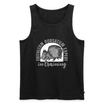 Porcupine - Men's Premium Organic Tank Top - black - Front - Michal (187cm)