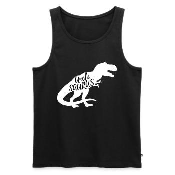 My uncle is an old dinosaur - Men's Premium Organic Tank Top - black - Front - Michal (187cm)