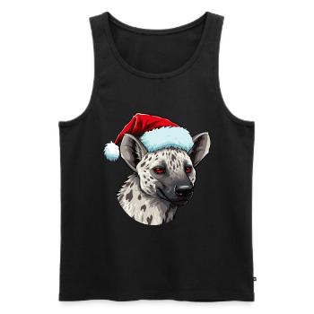 Hyena Christmas Animal Head - Men's Premium Organic Tank Top - black - Front - Michal (187cm)