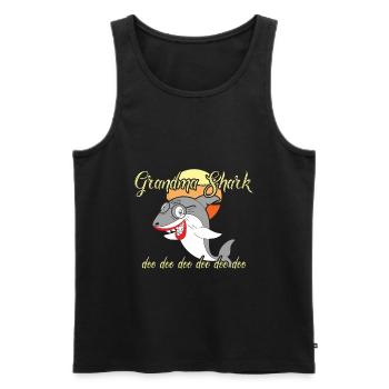 Bronntanas Ainmhithe Grandma Shark Cool - Men's Premium Organic Tank Top - black - Front - AI Model Male 178 light (178cm)
