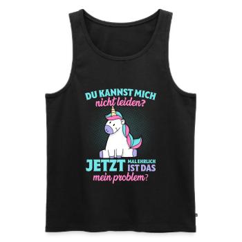 Lustiger Einhorn Spruch - Männer Premium Bio Tank Top - Schwarz - Vorne - Michal (187cm)