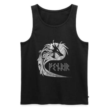 Wolf Fenrir Mythical Creature Viking Norse Myth - Men's Premium Organic Tank Top - black - Front - Michal (187cm)