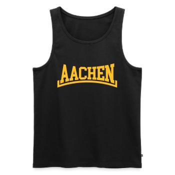 Aachen - Männer Premium Bio Tank Top - Schwarz - Vorne - Michal (187cm)