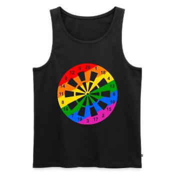 Rainbow Dartboard - Men's Premium Organic Tank Top - black - Front - Michal (187cm)