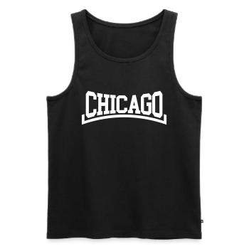 Chicago - Men's Premium Organic Tank Top - black - Front - Michal (187cm)