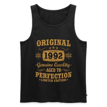 Original vintage 1992 né vintage anniversaire - Débardeur bio Premium Homme - noir - Devant - Michal (187cm)