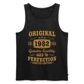 Original vintage 1982 né vintage anniversaire - Débardeur bio Premium Homme - noir - Devant - Michal (187cm)