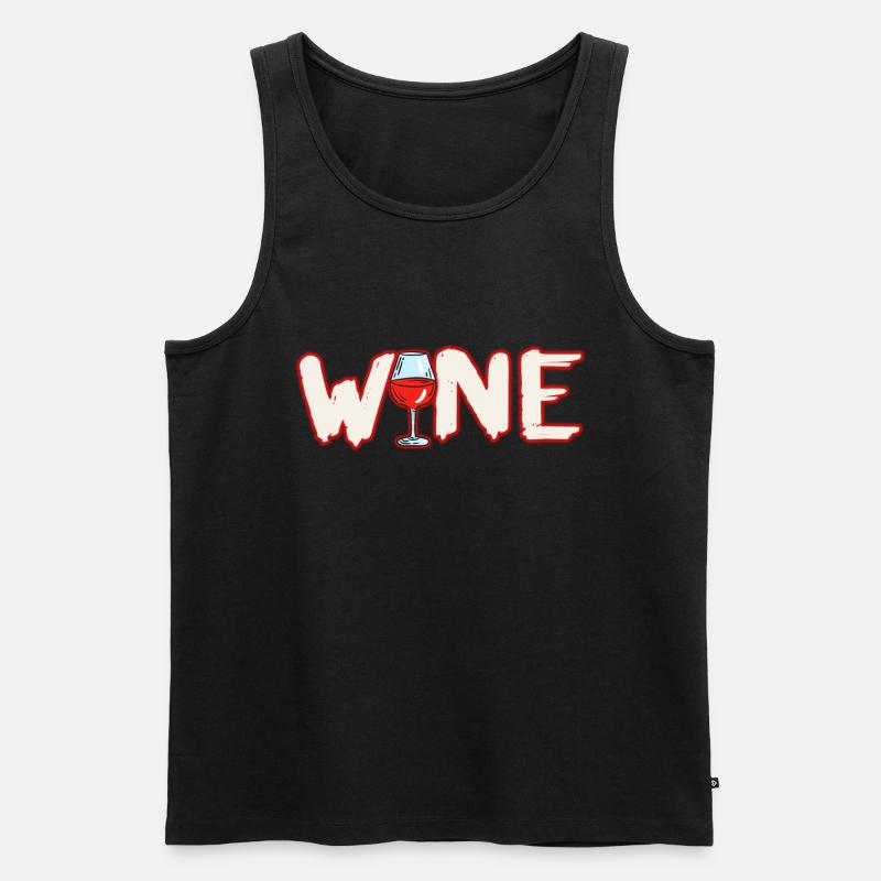 Wein Geschenkidee - Männer Premium Bio Tank Top - Schwarz