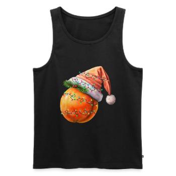 Christmas Peach - Men's Premium Organic Tank Top - black - Front - AI Model Male 178 light (178cm)