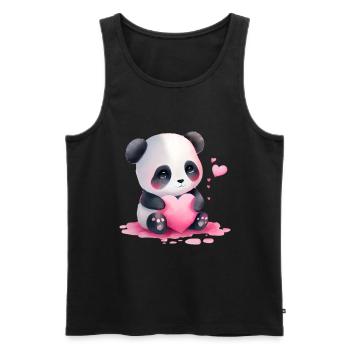 Panda Cadeau Saint-Valentin - Débardeur bio Premium Homme - noir - Devant - Michal (187cm)