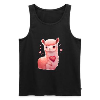 Lama Valentine's Day Gift - Men's Premium Organic Tank Top - black - Front - Michal (187cm)