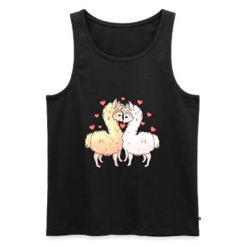 Lama Cadeau de Saint-Valentin - Débardeur bio Premium Homme - noir - Devant - Michal (187cm)