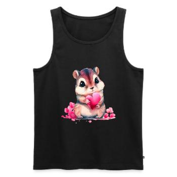 Hamster Cadeau de Saint-Valentin - Débardeur bio Premium Homme - noir - Devant - Michal (187cm)