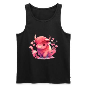 Cadeau de la Saint-Valentin des vaches - Débardeur bio Premium Homme - noir - Devant - Michal (187cm)