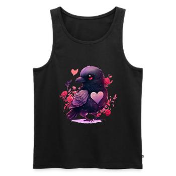 Raven Valentine's Day Gift - Men's Premium Organic Tank Top - black - Front - Michal (187cm)