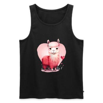 Lama Cadeau de Saint-Valentin - Débardeur bio Premium Homme - noir - Devant - Michal (187cm)