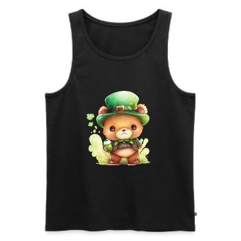 St Paddy's St Patricksday St Patrick Day - Men's Premium Organic Tank Top - black - Front - Michal (187cm)