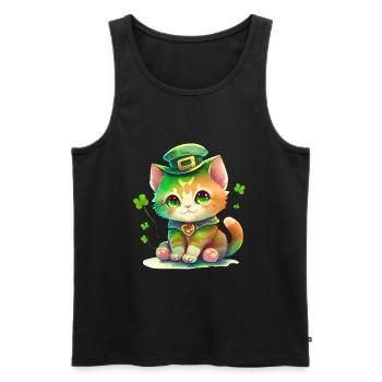 St Paddy’s St Patricksday St Patrick Day - Débardeur bio Premium Homme - noir - Devant - Michal (187cm)