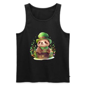 St Paddy's St Patricksday St Patrick Day - Men's Premium Organic Tank Top - black - Front - Michal (187cm)