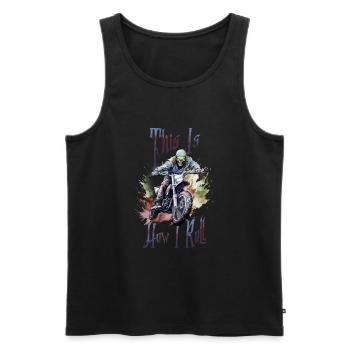 Halloween Pumpkin Horror - Men's Premium Organic Tank Top - black - Front - Michal (187cm)