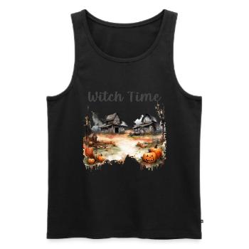 Halloween Pumpkin Horror - Men's Premium Organic Tank Top - black - Front - Michal (187cm)