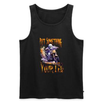 Halloween Pumpkin Horror - Men's Premium Organic Tank Top - black - Front - Michal (187cm)