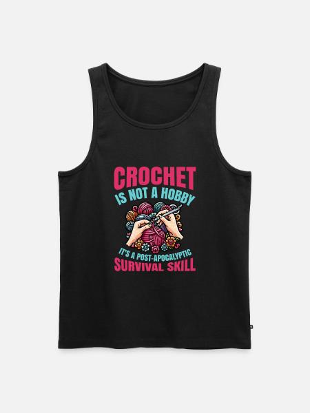 Crochet Knitting Hobby - Men's Premium Organic Tank Top - black
