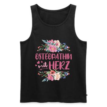 Ostheopathin mit Herz - Männer Premium Bio Tank Top - Schwarz - Vorne - AI Model Male 178 light (178cm)