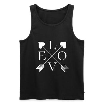 Love - Men's Premium Organic Tank Top - black - Front - AI Model Male 178 light (178cm)