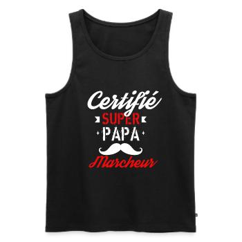 Certifié Super papa marcheur - Débardeur bio Premium Homme - noir - Devant - Michal (187cm)