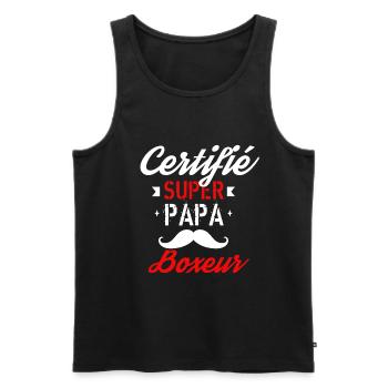 Certifié Super papa Boxeur - Débardeur bio Premium Homme - noir - Devant - Michal (187cm)