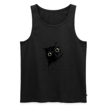 Funny Casual Street Art Owl Cool Urban Owl - Men's Premium Organic Tank Top - black - Front - AI Model Male 178 light (178cm)