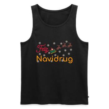 Pharmacie Noël Feliz Navidrug - Débardeur bio Premium Homme - noir - Devant - Michal (187cm)