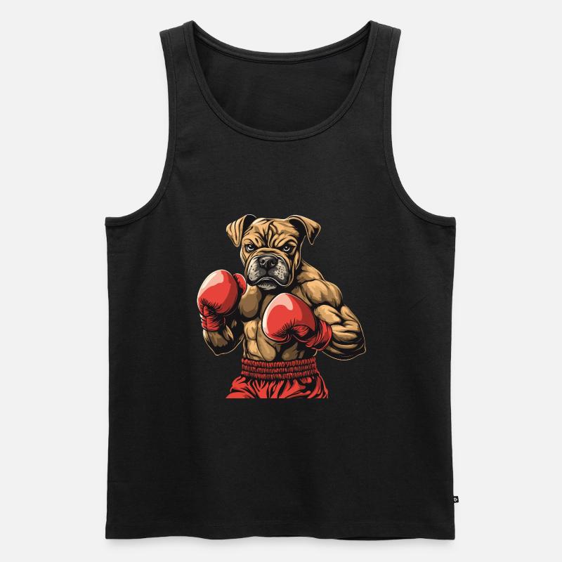 Boxer Hund - Männer Premium Bio Tank Top - Schwarz