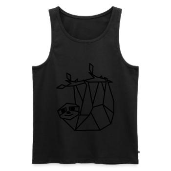 Faultier Geometrisch Lustig - Männer Premium Bio Tank Top - Schwarz - Vorne - Michal (187cm)