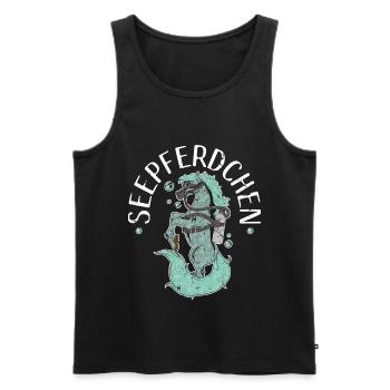 Seepferdchen Schwimmen Mädchen Schwimm - Männer Premium Bio Tank Top - Schwarz - Vorne - Michal (187cm)