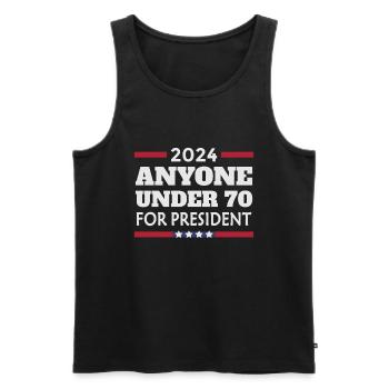 Tous les moins de 70 ans pour le président 2024 - Débardeur bio Premium Homme - noir - Devant - Michal (187cm)