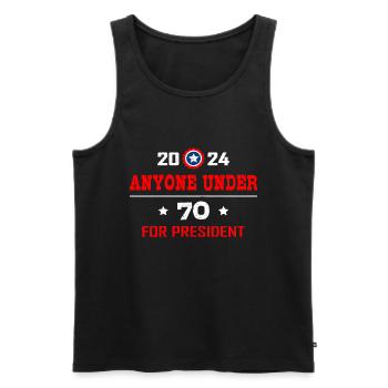 Tous les moins de 70 ans pour le président 2024 - Débardeur bio Premium Homme - noir - Devant - Michal (187cm)