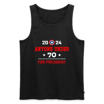 Tous les moins de 70 ans pour le président 2024 - Débardeur bio Premium Homme - noir - Devant - Michal (187cm)