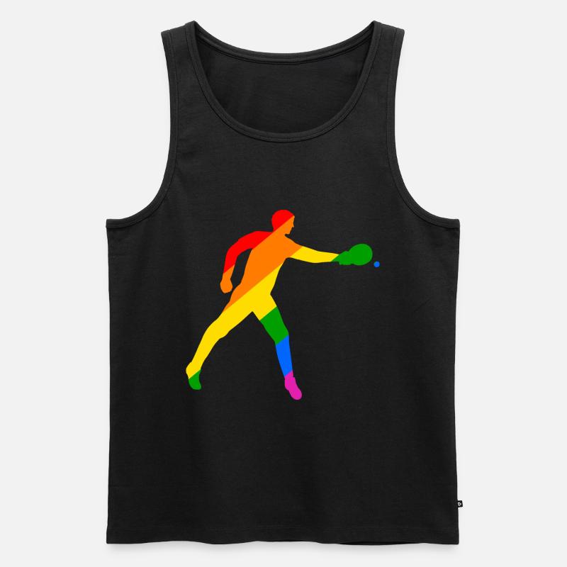 Buntes Tischtennis - Männer Premium Bio Tank Top - Schwarz