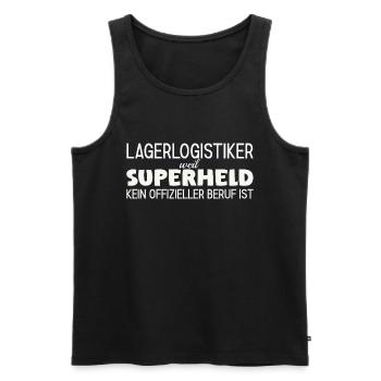 Lagerlogistiker Superheld - Männer Premium Bio Tank Top - Schwarz - Vorne - Michal (187cm)