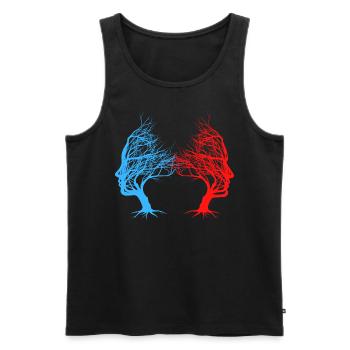 TWO FACE Optical illusion - Männer Premium Bio Tank Top - Schwarz - Vorne - Michal (187cm)