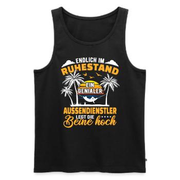 Ruhestand Lustig für Aussendienstler Rentner - Männer Premium Bio Tank Top - Schwarz - Vorne - Michal (187cm)