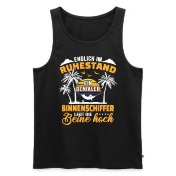Ruhestand Lustig für Binnenschiffer Rentner - Männer Premium Bio Tank Top - Schwarz - Vorne - Michal (187cm)
